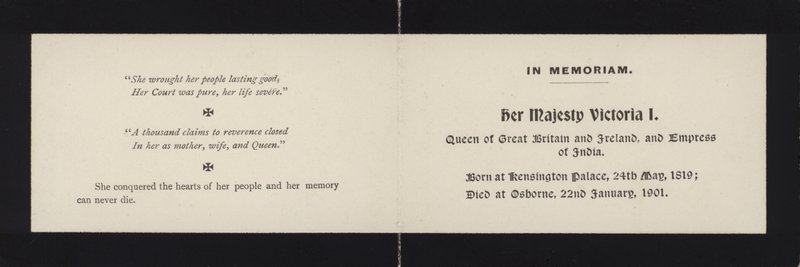 In Memoriam - Königin Victoria von English School