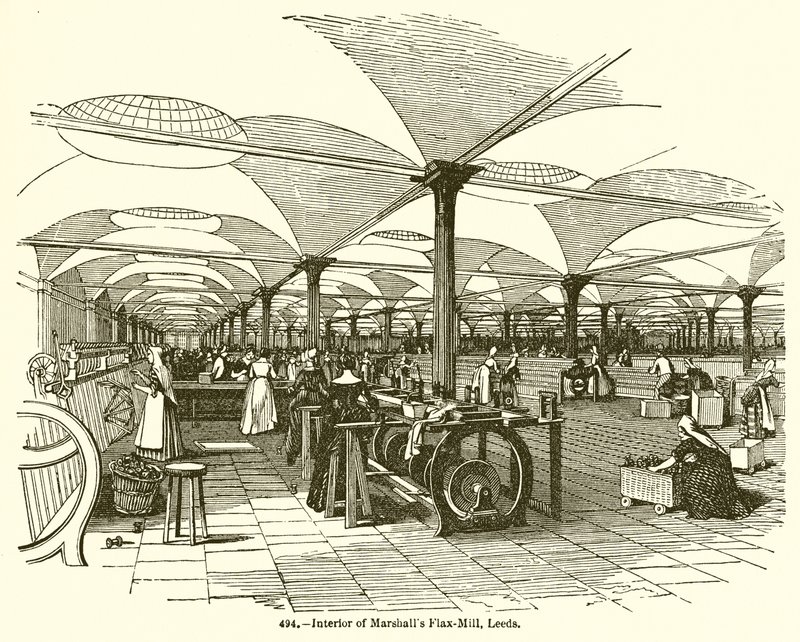 Innenraum der Flachsmühle von Marshall, Leeds von English School