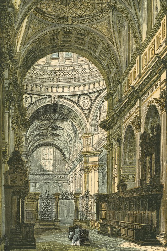 Innenraum der St. Pauls Kathedrale, London von English School