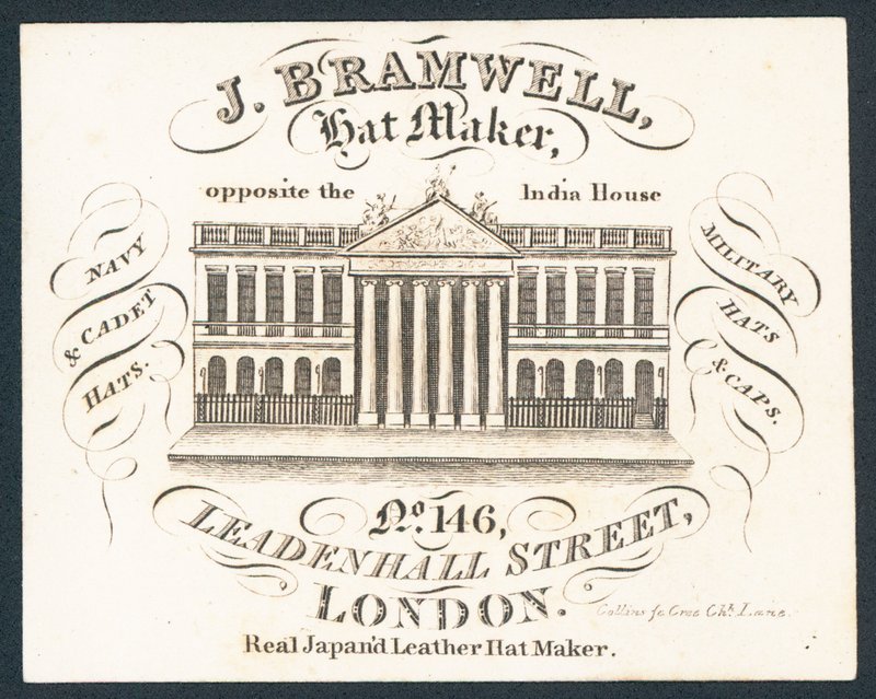 J Bramwell, Hutmacher, Visitenkarte von English School