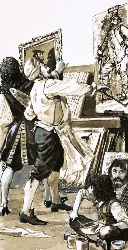 Jacobus de Wet malt im Holyrod House von English School