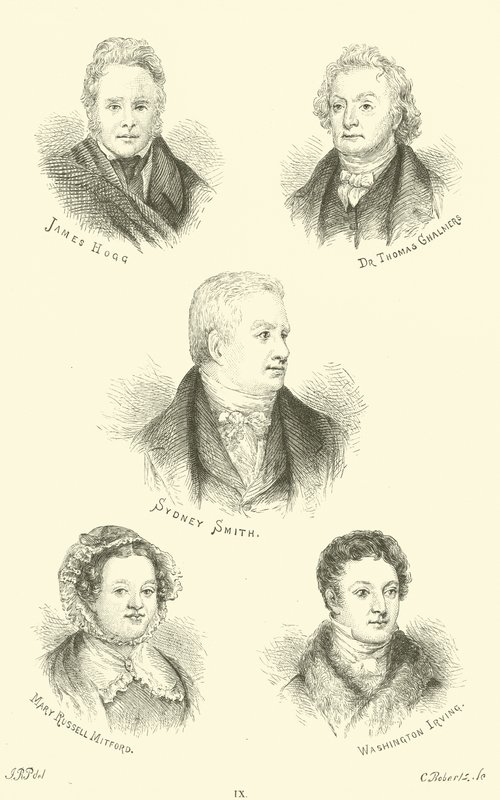 James Hogg, Dr. Thomas Chalmers, Sydney Smith, Mary Russell Mitford, Washington Irving von English School
