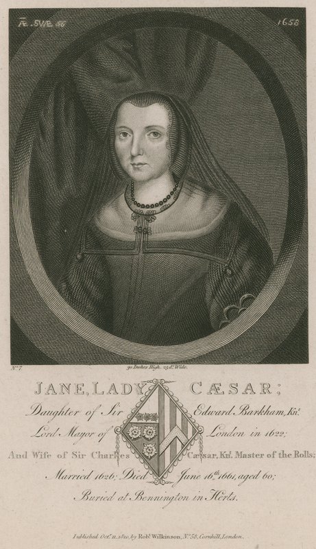 Jane, Lady Caesar, Tochter von Sir Edward Barkham von English School