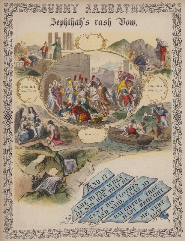 Jephtas unbesonnener Schwur (farbige Gravur) von English School
