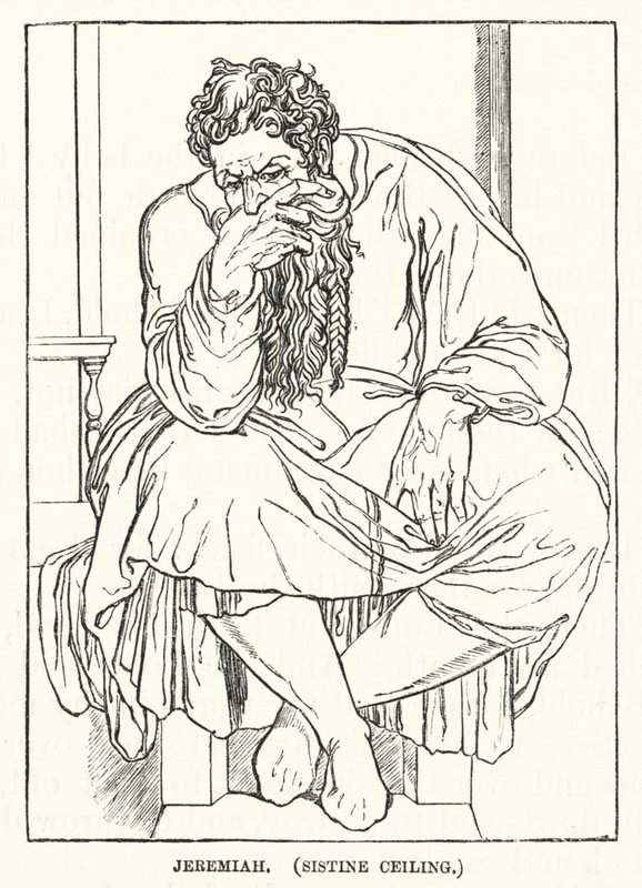 Jeremia, Sixtinische Decke (Gravur) von English School