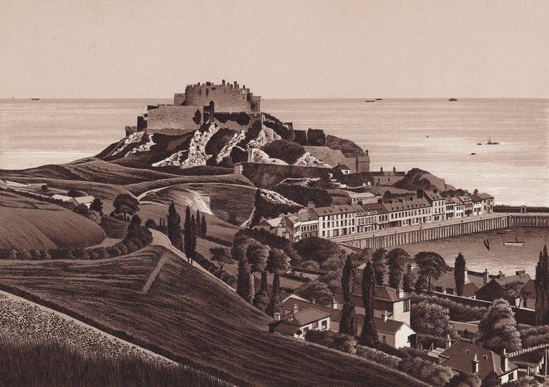 Jersey, Kanalinseln: Schloss Orgueil und Gorey Hafen von English School