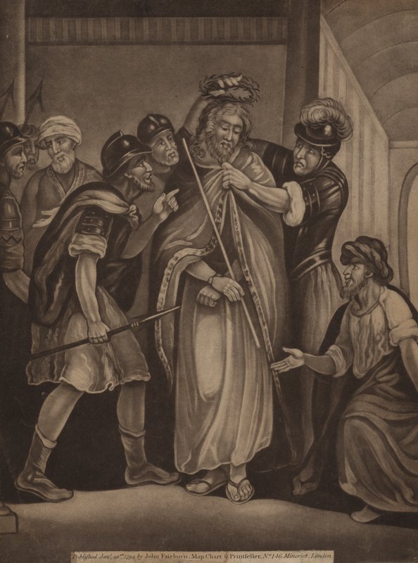 Jesus mit Dornenkrone (Stich) von English School