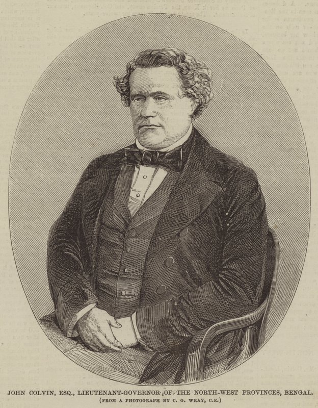 John Colvin, Esquire, Vizegouverneur der Nordwestprovinzen, Bengalen (Stich) von English School
