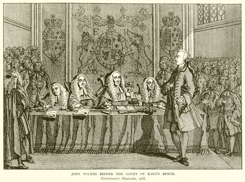 John Wilkes vor dem Gericht des Königsbank von English School