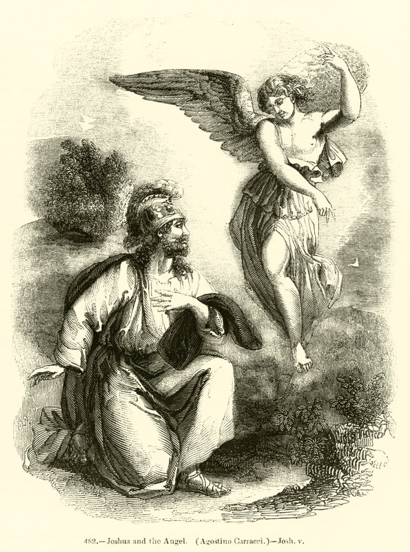 Josua und der Engel, Agostino Carracci, Josua v (Stich) von English School