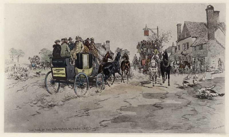 Kreuzung der beiden Straßen bei Hand Cross von English School