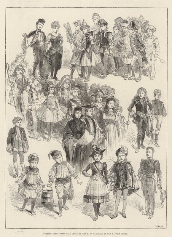 Jugendlicher Kostümball, gegeben von der Lady Mayoress im Mansion House (Stich) von English School