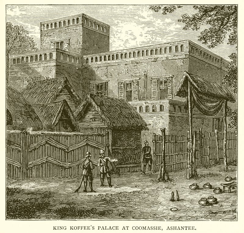 König Koffees Palast in Coomassie, Ashantee von English School