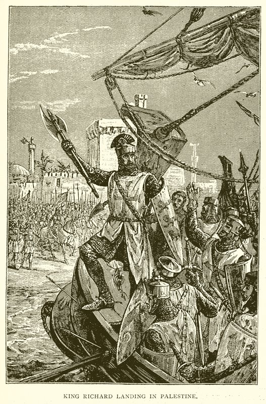 König Richard landet in Palästina von English School