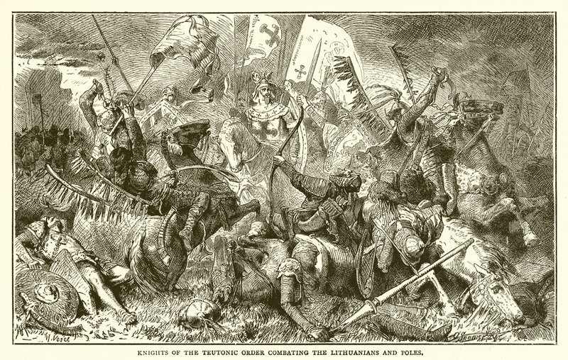 Ritter des Deutschen Ordens kämpfen gegen Litauer und Polen von English School