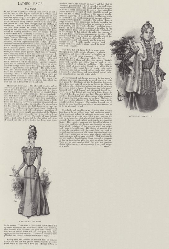 Damen-Seite, Kleid (Lithografie) von English School