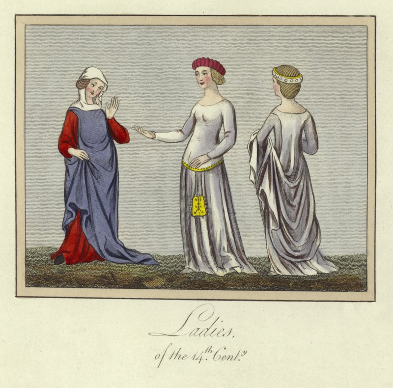 Damen des 14. Jahrhunderts von English School