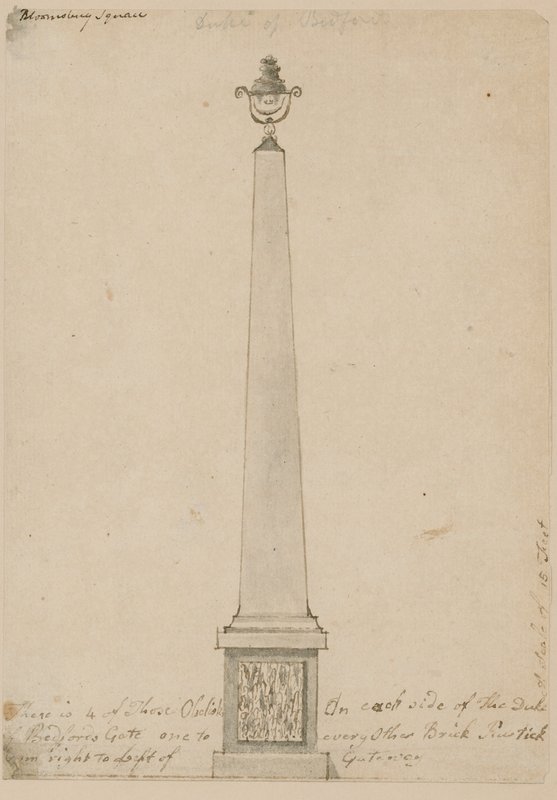 Lampe in der Nähe des Bedford House, London, abgebaut im Jahr 1799 von English School