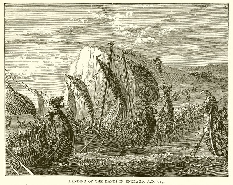 Landung der Dänen in England, 787 n. Chr. von English School