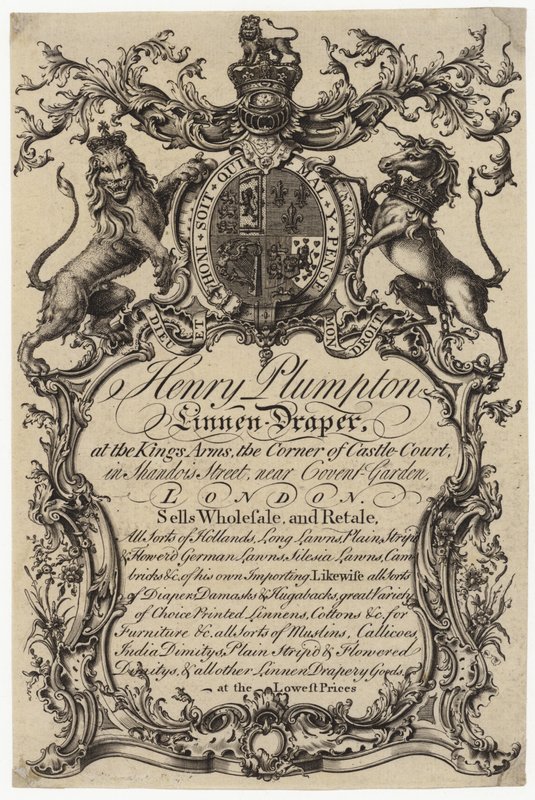 Leinenhändler, Visitenkarte von English School