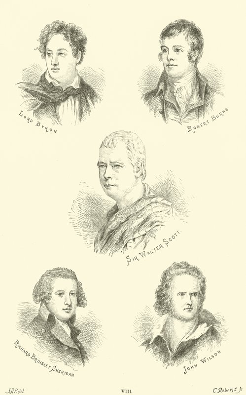 Lord Byron, Robert Burns, Sir Walter Scott, Richard Brinsley Sheridan, John Wilson von English School