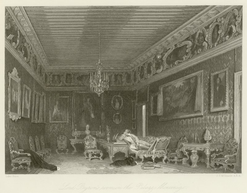 Lord Byrons Zimmer im Palazzo Mocenigo von English School