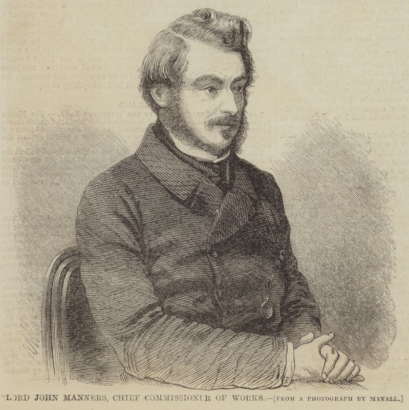 Lord John Manners, Hauptkommissar für Arbeiten (Gravur) von English School