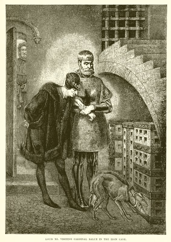 Ludwig XI. besucht Kardinal Balue im Eisernen Käfig von English School