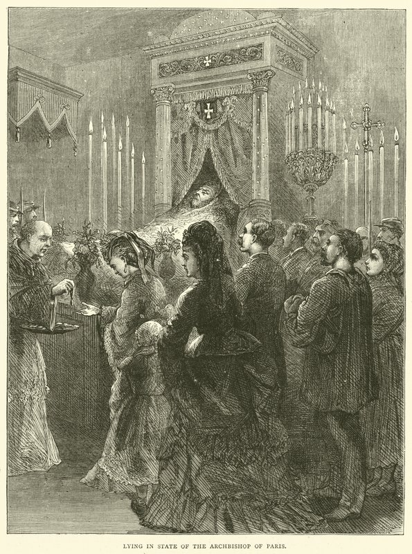 Aufbahrung des Erzbischofs von Paris, 1871 von English School