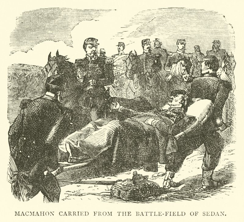 Macmahon vom Schlachtfeld von Sedan getragen, September 1870 von English School