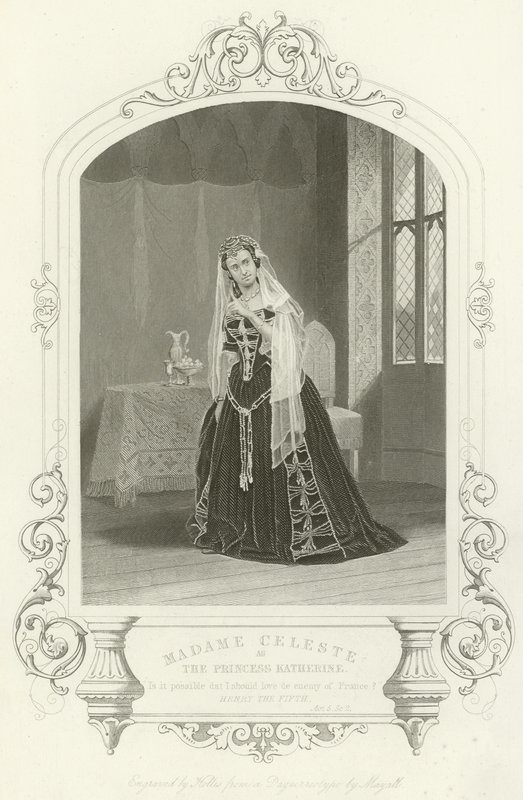 Madame Celeste als Prinzessin Katharina in Heinrich V, Akt V, Szene II von English School