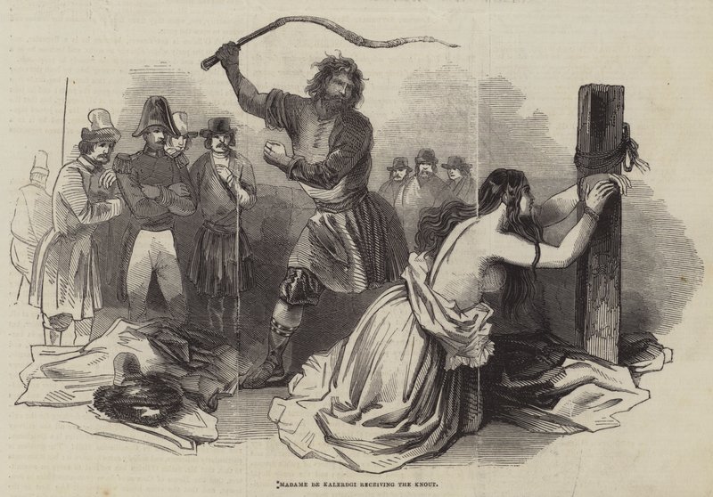 Madame de Kalerdgi empfängt die Knute von English School