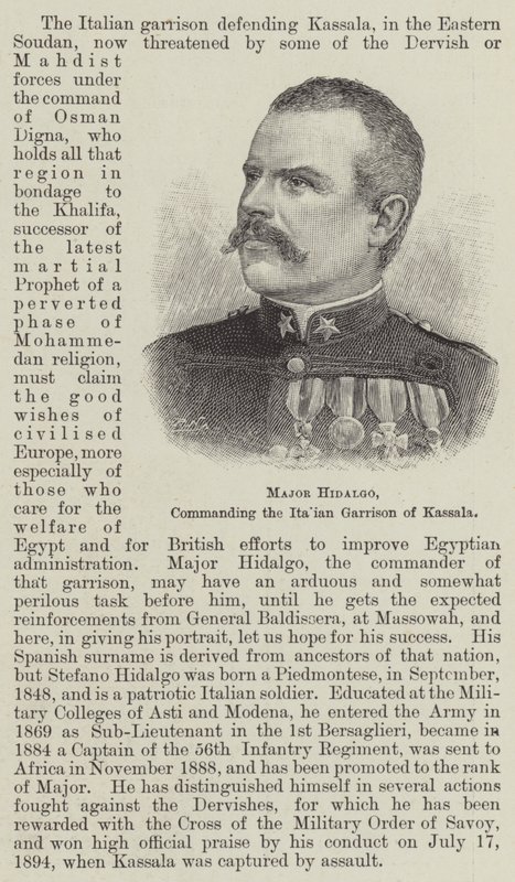 Major Hidalgo, Kommandant der italienischen Garnison von Kassala (Stich) von English School