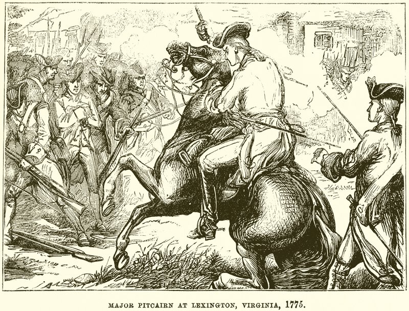 Major Pitcairn in Lexington, Virginia, 1775 von English School