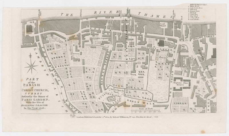 Karte des Herrenhauses von Paris Garden von R Wilkinson, 1822 von English School