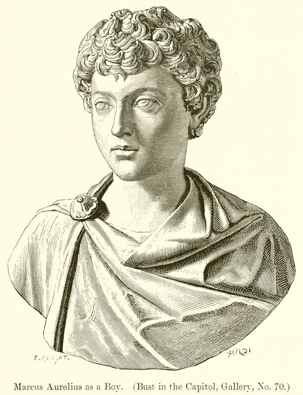 Marcus Aurelius als Junge (Büste im Kapitol, Galerie, Nr. 70) von English School