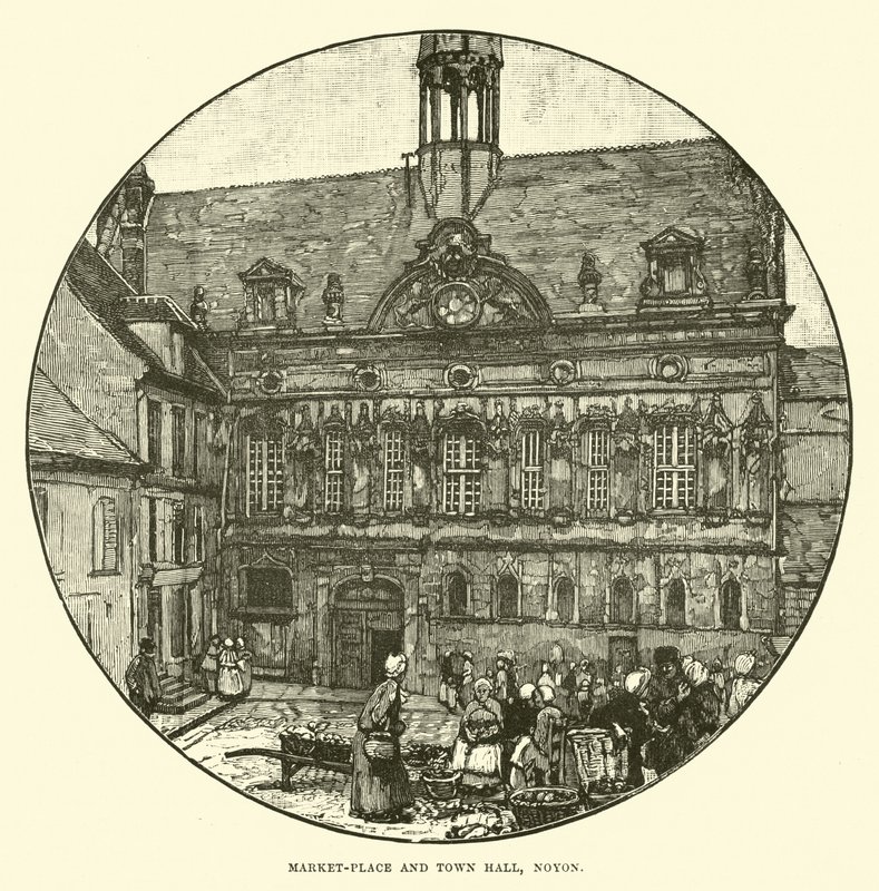 Marktplatz und Rathaus, Noyon von English School