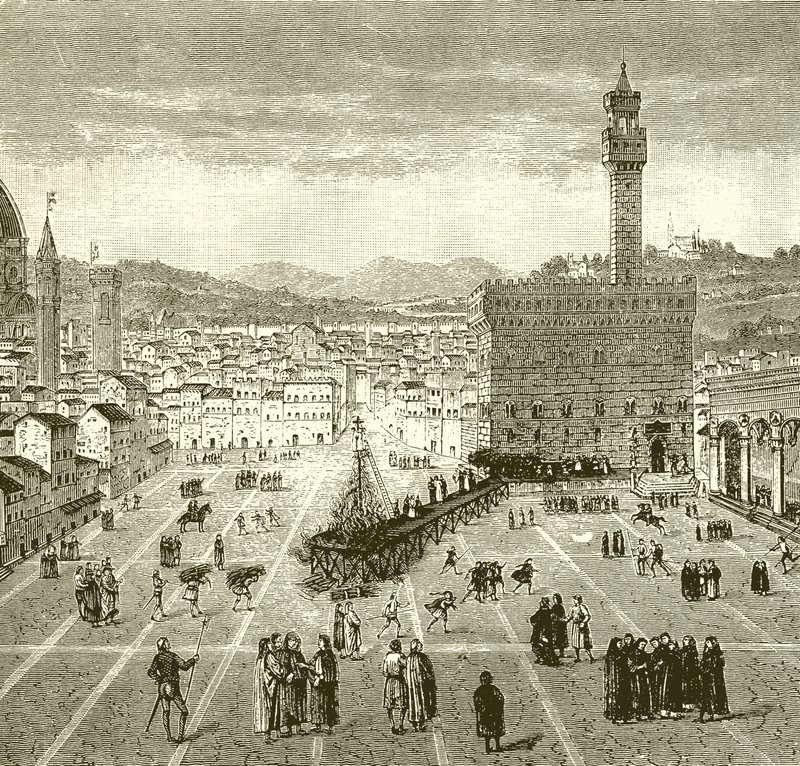 Märtyrertod von Savonarola von English School