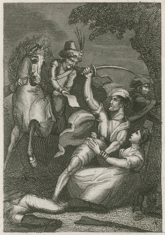 Massaker an der britischen Garnison in Kandy, Ceylon, 1803 von English School
