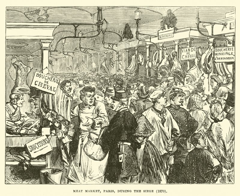 Fleischmarkt, Paris, während der Belagerung, 1870 von English School
