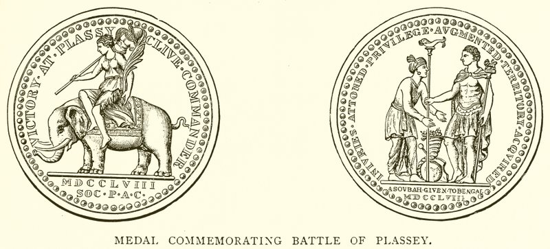Medaille zur Erinnerung an die Schlacht von Plassey von English School