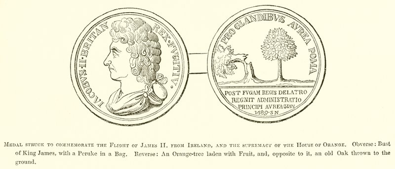 Medaille zur Erinnerung an die Flucht von James II. von English School