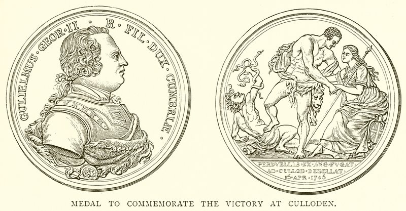 Medaille zur Erinnerung an den Sieg bei Culloden von English School