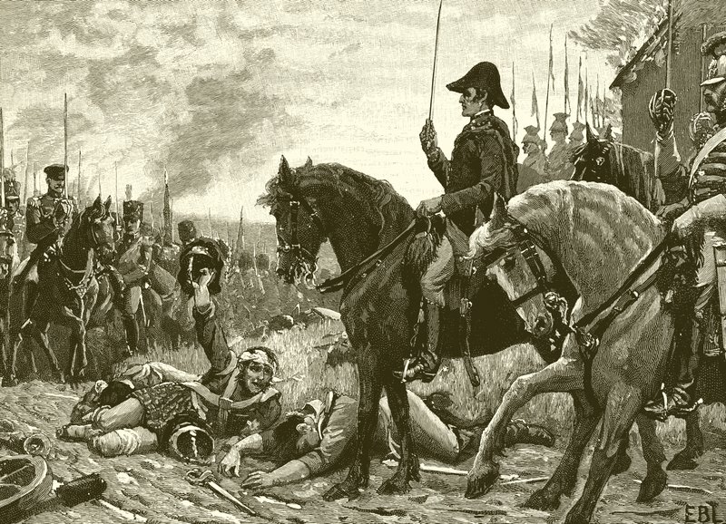 Treffen von Wellington und Blücher nach der Schlacht von Waterloo von English School