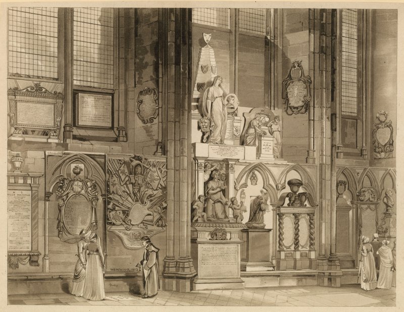 Denkmäler und Statuen in der Westminster Abbey, London von English School
