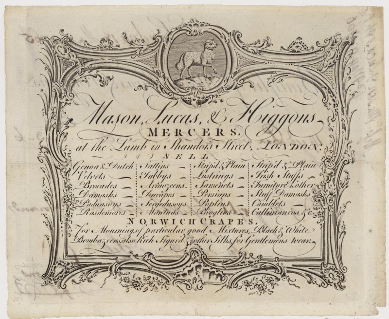 Händler, Mason Lucas und Higgons, Visitenkarte von English School