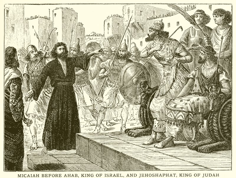 Micha vor Ahab, König von Israel, und Josaphat, König von Juda von English School