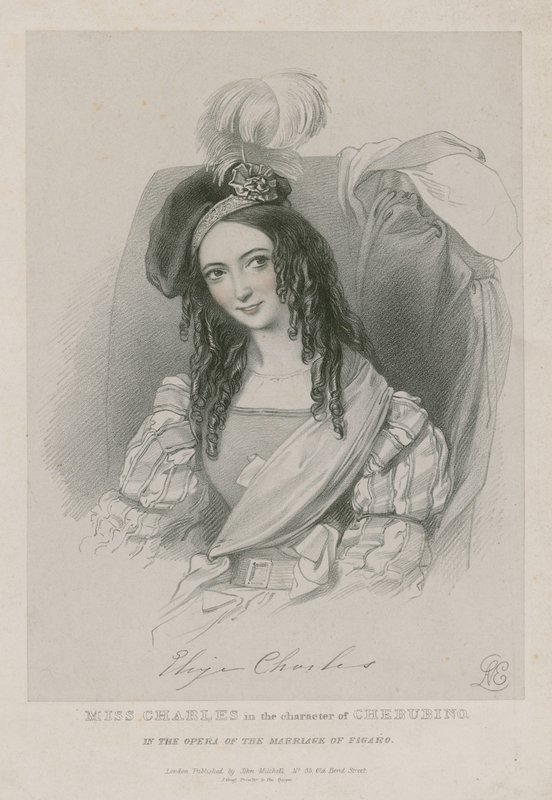 Miss Charles in der Rolle des Cherubino in der Oper Die Hochzeit des Figaro von English School