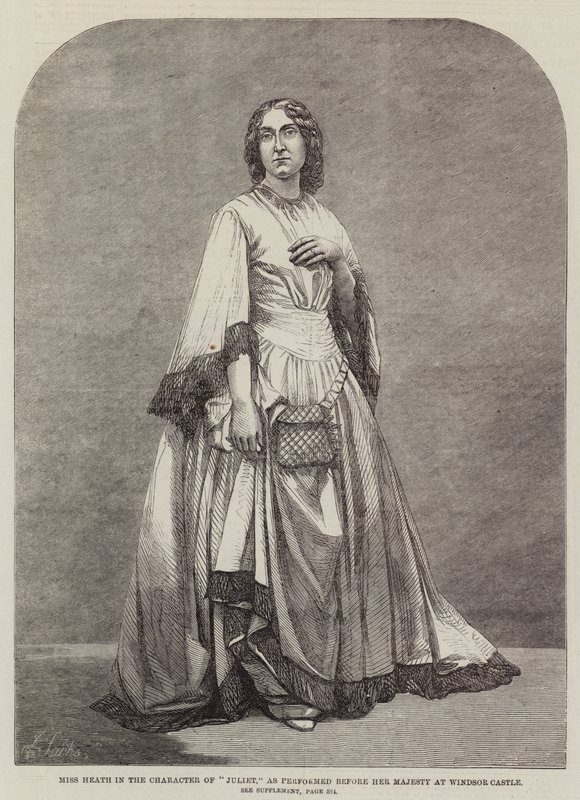 Miss Heath in der Rolle der "Julia," aufgeführt vor Ihrer Majestät im Windsor Castle (Stich) von English School