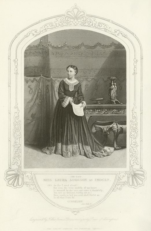 Miss Laura Addison als Imogen, Cymbeline, Akt I, Szene VII von English School